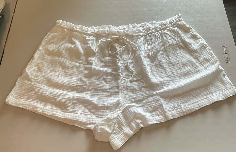 Universal Thread Cotton Gauze Shorts Size 2X White Drawstring